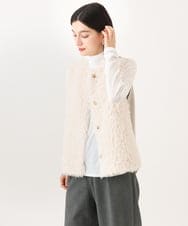 PHSAH04340 GEORGES RECH(小さいサイズ)(メゾン ドゥ サンク) エアリーファードッキングニットベスト アイボリー