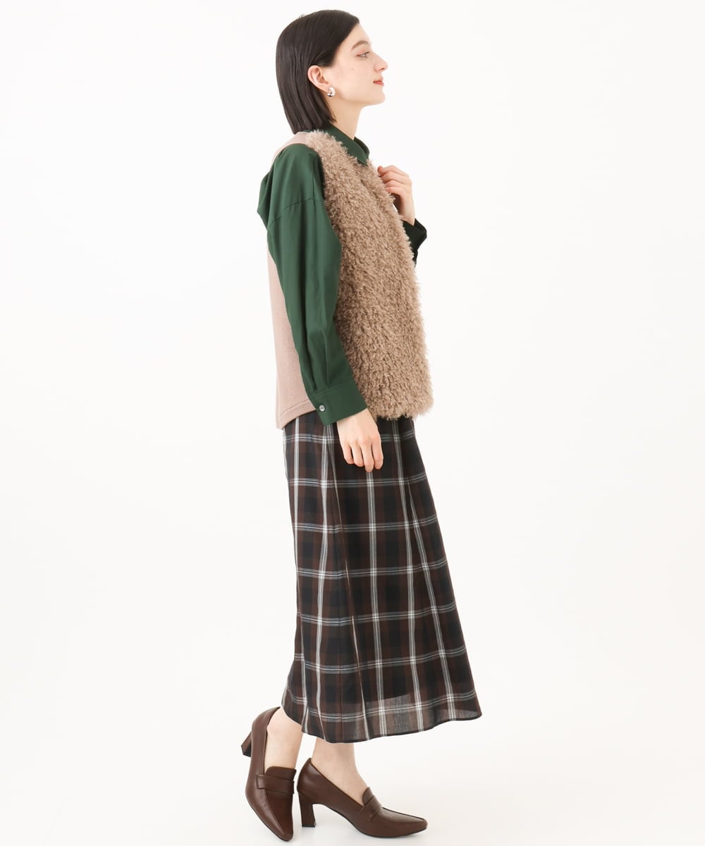 PHSAH04340 GEORGES RECH(小さいサイズ)(メゾン ドゥ サンク) エアリーファードッキングニットベスト アイボリー