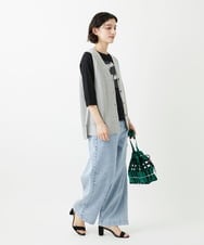 PHSGD23230 GEORGES RECH(小さいサイズ)(メゾン ドゥ サンク)  [日本製]コットンレーヨンニットベスト ライトグレー