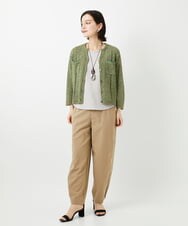 PHSGD36290 GEORGES RECH(小さいサイズ)(メゾン ドゥ サンク) カラーミックスヤーンショートカーディガン グリーン