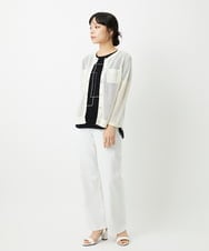 PHSHE64290 GEORGES RECH(小さいサイズ)(メゾン ドゥ サンク) メッシュクルーネックカーディガン ブラウン