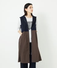 PHTAD02390 GEORGES RECH(小さいサイズ)(メゾン ドゥ サンク) ダンボールタフタドッキングロングジレ ネイビー