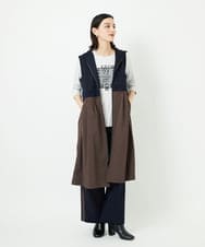 PHTAD02390 GEORGES RECH(小さいサイズ)(メゾン ドゥ サンク) ダンボールタフタドッキングロングジレ ネイビー
