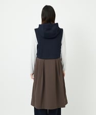 PHTAD02390 GEORGES RECH(小さいサイズ)(メゾン ドゥ サンク) ダンボールタフタドッキングロングジレ ネイビー