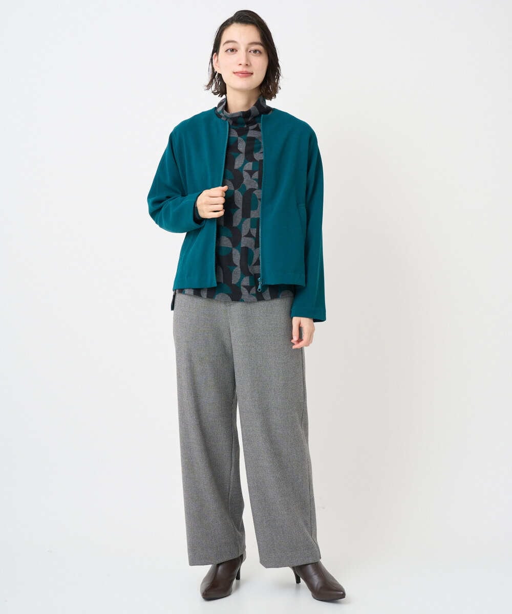 PHTAD30360 GEORGES RECH(小さいサイズ)(メゾン ドゥ サンク)  [セットアップ対応]ノーカラージャージージップ羽織 ダークグレー