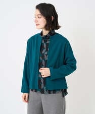 PHTAD30360 GEORGES RECH(小さいサイズ)(メゾン ドゥ サンク)  [セットアップ対応]ノーカラージャージージップ羽織 ダークグレー