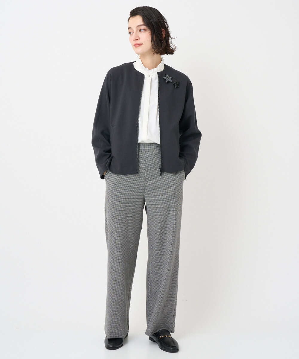 PHTAD30360 GEORGES RECH(小さいサイズ)(メゾン ドゥ サンク)  [セットアップ対応]ノーカラージャージージップ羽織 ダークグレー