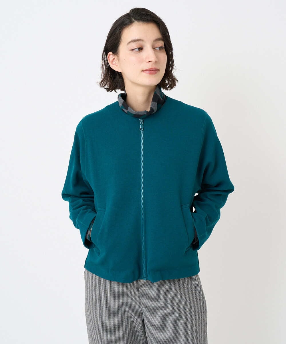 PHTAD30360 GEORGES RECH(小さいサイズ)(メゾン ドゥ サンク)  [セットアップ対応]ノーカラージャージージップ羽織 ダークグレー