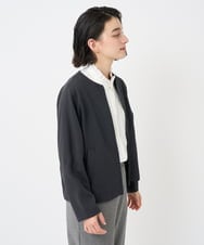 PHTAD30360 GEORGES RECH(小さいサイズ)(メゾン ドゥ サンク)  [セットアップ対応]ノーカラージャージージップ羽織 ダークグレー