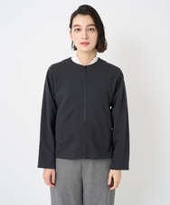 PHTAD30360 GEORGES RECH(小さいサイズ)(メゾン ドゥ サンク)  [セットアップ対応]ノーカラージャージージップ羽織 ダークグレー