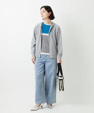 PHTGD06290 GEORGES RECH(小さいサイズ)(メゾン ドゥ サンク) ラグランスリーブ8分袖パーカー ライトグレー