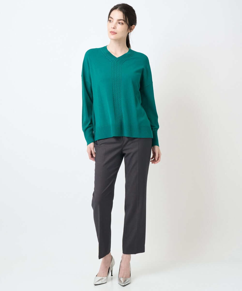 PJLAE08270 CHRISTIAN AUJARD Lサイズ(クリスチャン・オジャール Lサイズ) 【大きいサイズ】ベーシック美脚パンツ ダークグレー