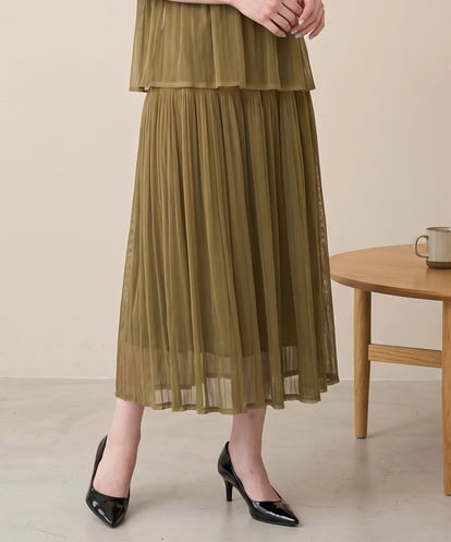 PRHJB16490 CHRISTIAN AUJARD [セットアップ対応]プリーツチュールスカート