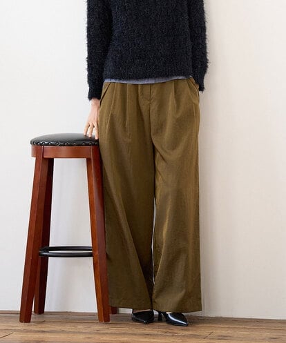 PRLAH01360 CHRISTIAN AUJARD [セットアップ対応]シャイニーツイルタックワイドパンツ