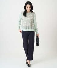 PRLEE06260 CHRISTIAN AUJARD(クリスチャン・オジャール) センタープレス美シルエットパンツ ネイビー