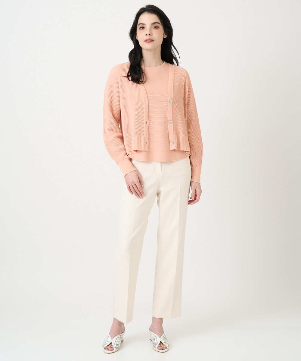PRSEE02390 CHRISTIAN AUJARD(クリスチャン・オジャール) [アンサンブル対応]ホールガーメントニットカーディガン サーモンピンク