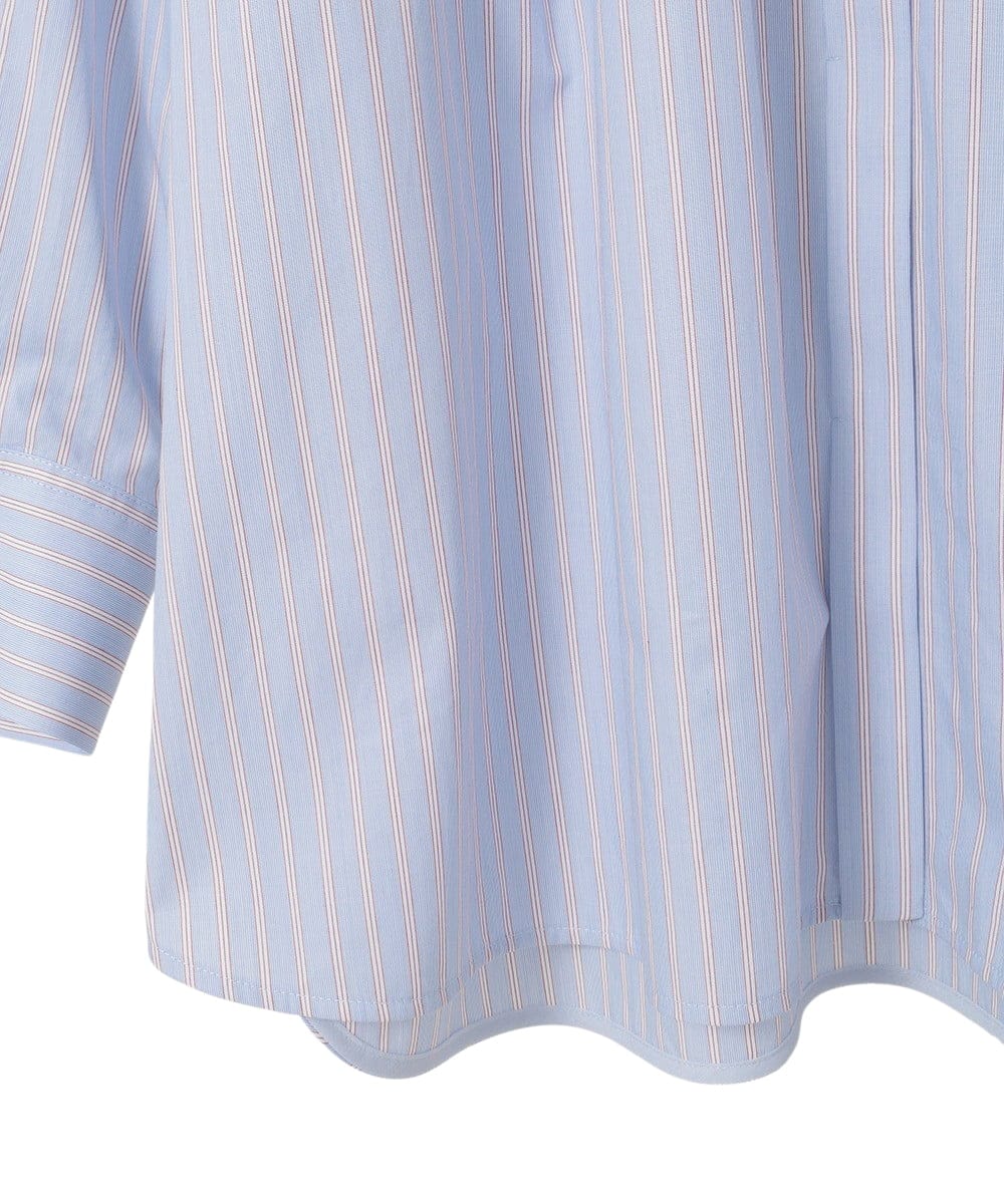 PYBAH04400 CHRISTIAN AUJARD(小さいサイズ)(メゾン ドゥ サンク) ショートポイントカラーコットンシャツ ライトブルー