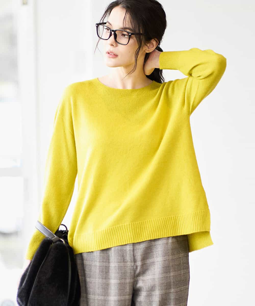 PYFAD37400 CHRISTIAN AUJARD(小さいサイズ)(メゾン ドゥ サンク) [アンサンブル対応]カシミヤシルクニット ライム