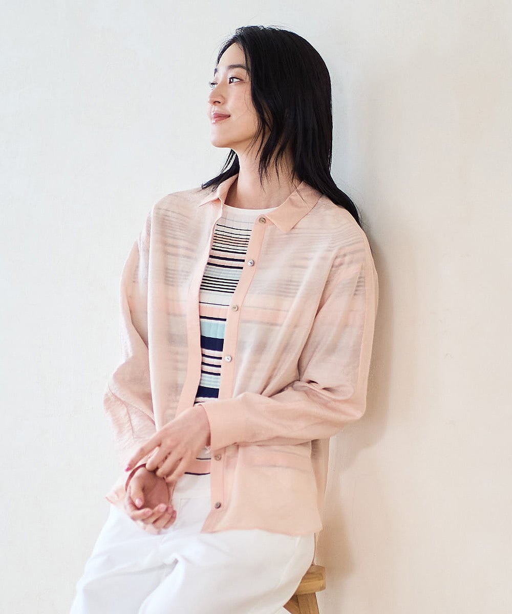 PYFGD27270 CHRISTIAN AUJARD(小さいサイズ)(メゾン ドゥ サンク) マルチボーダーニットプルオーバー ブルー系