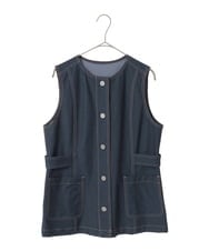 PYJGE08420 CHRISTIAN AUJARD(小さいサイズ)(メゾン ドゥ サンク) [セットアップ対応]ジャージーデニムライクジレ ネイビー