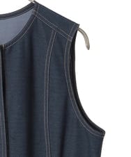 PYJGE08420 CHRISTIAN AUJARD(小さいサイズ)(メゾン ドゥ サンク) [セットアップ対応]ジャージーデニムライクジレ ネイビー