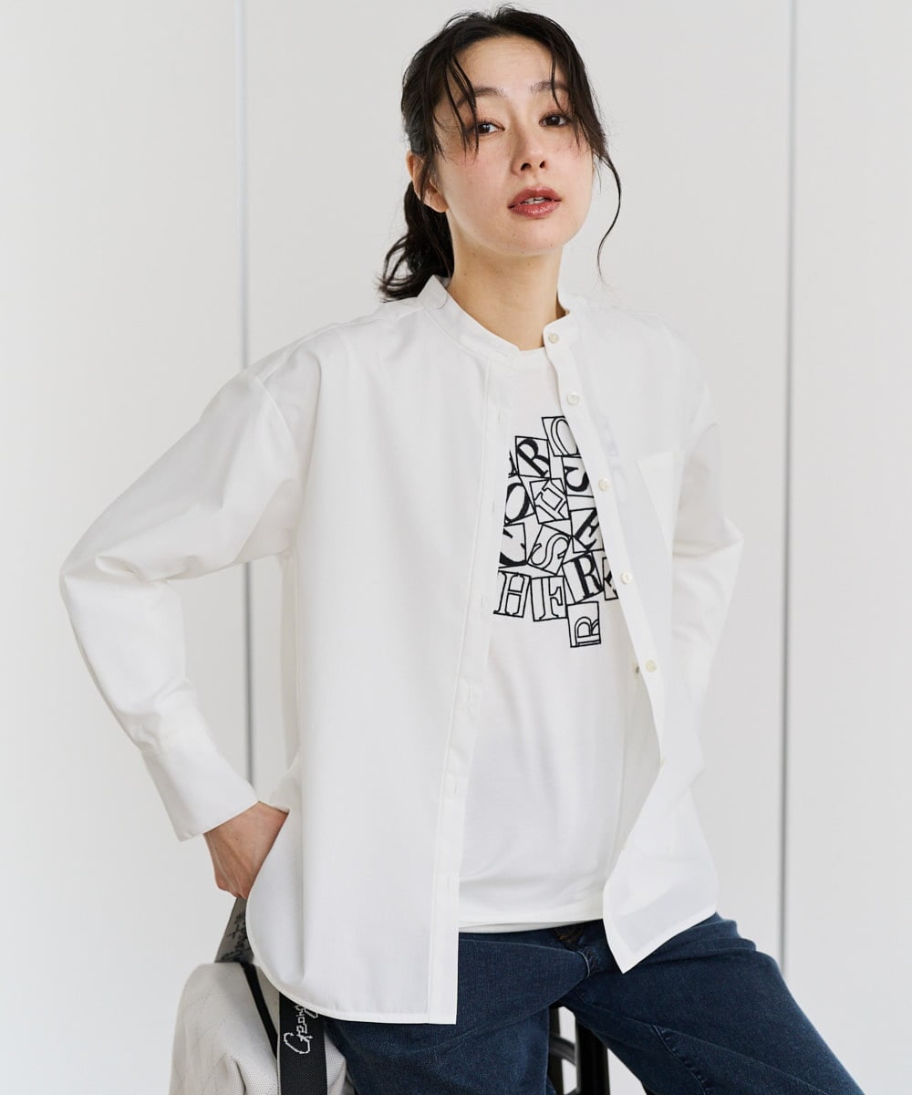 PZBEE05230 GEORGES RECH(ジョルジュ・レッシュ) [日本製]バンドカラーシャツ ホワイト
