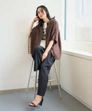 PZBHE66290 GEORGES RECH(ジョルジュ・レッシュ) ハシゴレースドルマンリネンタックシャツ ブルー