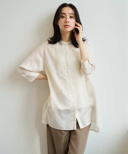 PZBHF05270  [追加]バンドカラードルマンスリーブロングブラウス