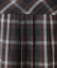 PZBJE21290 GEORGES RECH(ジョルジュ・レッシュ)  [セットアップ対応]スタンドカラーチェックブラウス ブラウン