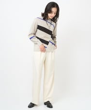 PZFAD04250 GEORGES RECH(ジョルジュ・レッシュ) レクタングルインターシャニット ブラック系