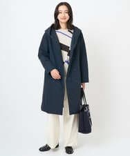 PZFAD04250 GEORGES RECH(ジョルジュ・レッシュ) レクタングルインターシャニット ブラック系