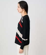 PZFAD04250 GEORGES RECH(ジョルジュ・レッシュ) レクタングルインターシャニット ブラック系