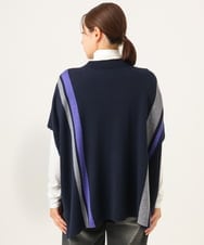 PZFAG13230 GEORGES RECH(ジョルジュ・レッシュ) カラーブロックニットポンチョ ネイビー