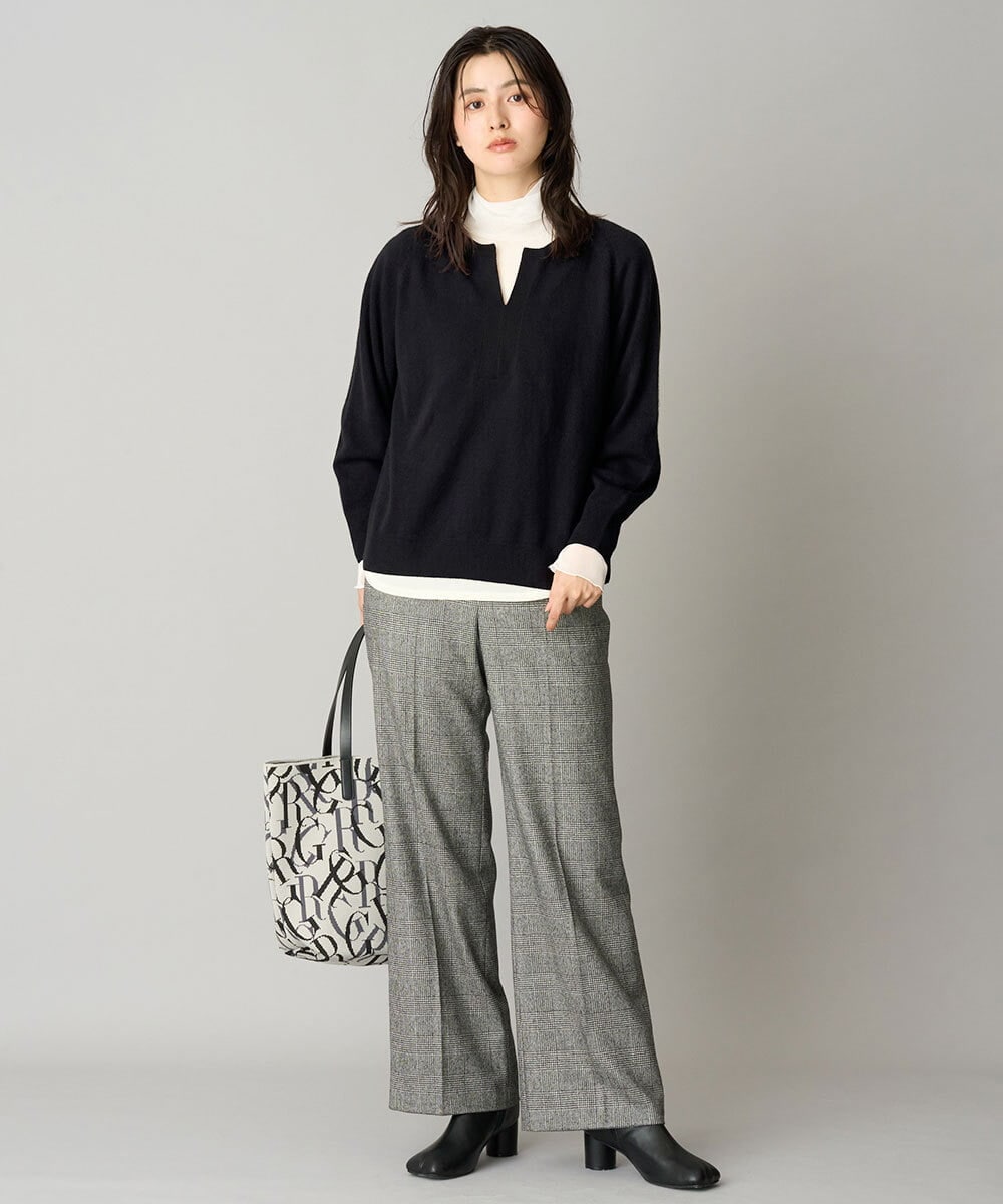 PZFAG43240 GEORGES RECH(ジョルジュ・レッシュ) ラムウールキーネックニット レッド