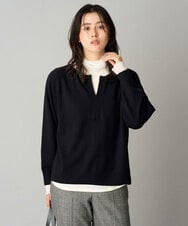 PZFAG43240 GEORGES RECH(ジョルジュ・レッシュ) ラムウールキーネックニット ブラック