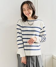 PZFEE04270 GEORGES RECH(ジョルジュ・レッシュ) ブークレボーダーボートネックニット ブルー