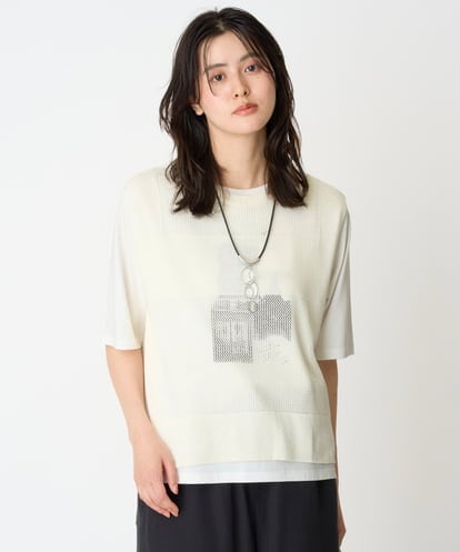 PZFGA16230 GEORGES RECH  [新色追加]バックスリットメッシュニットベスト