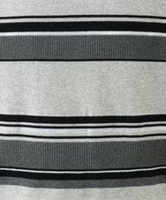 PZFJE17290 GEORGES RECH(ジョルジュ・レッシュ) スキッパーカラーマルチボーダーミラノリブニット ライトグレー系