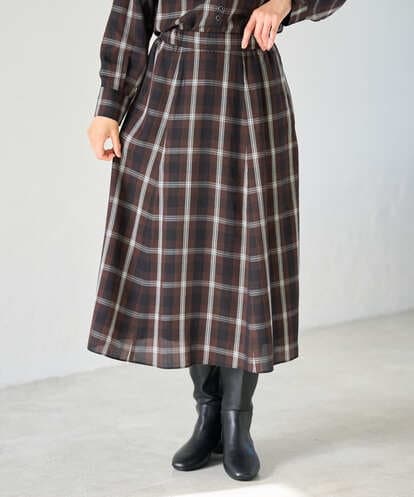 PZHJE21290 GEORGES RECH  [セットアップ対応]チェックフレアスカート
