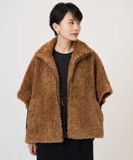 PZJAD20490 GEORGES RECH(ジョルジュ・レッシュ) テディボアスタンドカラーポンチョジャケット ブラウン系