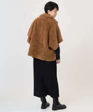 PZJAD20490 GEORGES RECH(ジョルジュ・レッシュ) テディボアスタンドカラーポンチョジャケット ブラウン系