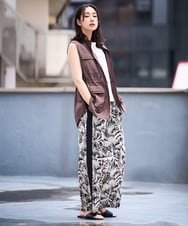 PZJGD30360 GEORGES RECH(ジョルジュ・レッシュ)  [セットアップ対応]リネン混サファリベスト ブラウン