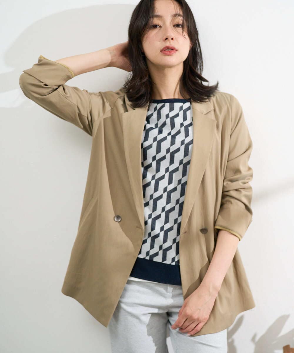 PZJGE47390 GEORGES RECH(ジョルジュ・レッシュ) ダブルブレストテーラードジャケット ベージュ