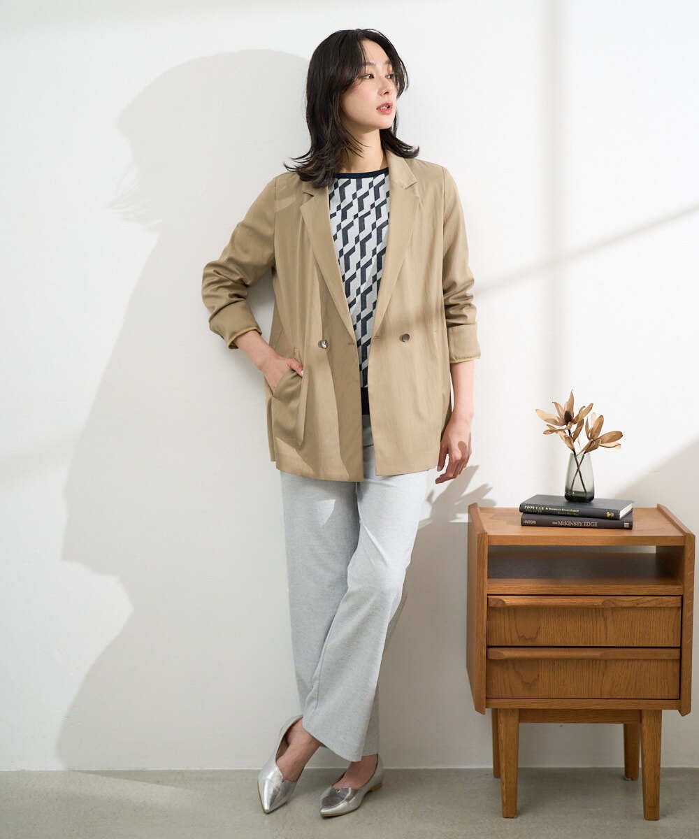 PZJGE47390 GEORGES RECH(ジョルジュ・レッシュ) ダブルブレストテーラードジャケット ベージュ