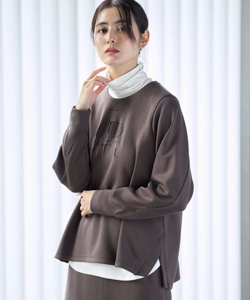 PZKAG11240 GEORGES RECH(ジョルジュ・レッシュ)  [セットアップ対応]ストレッチダンボールロゴプルオーバー ブラウン