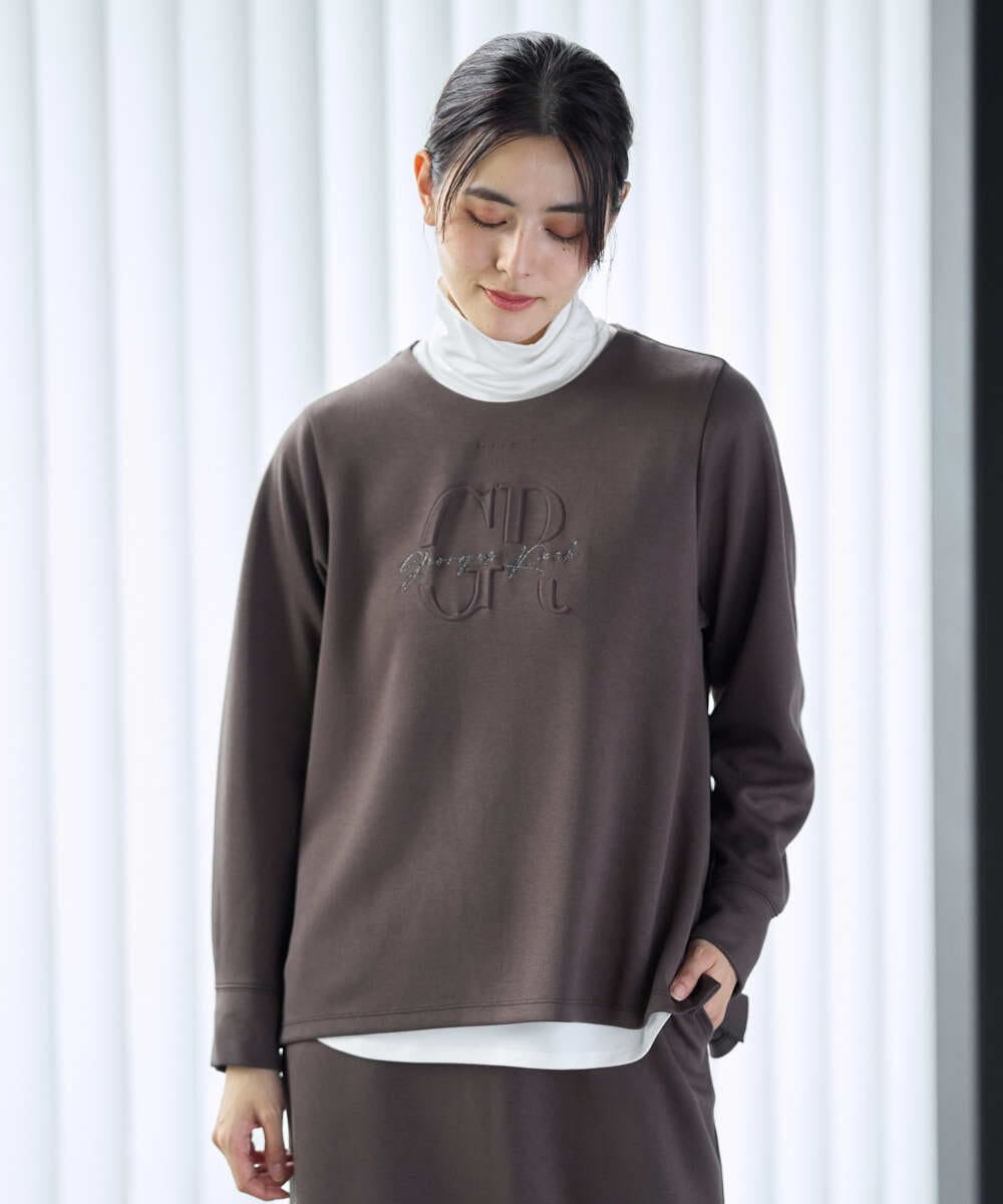 PZKAG11240 GEORGES RECH(ジョルジュ・レッシュ)  [セットアップ対応]ストレッチダンボールロゴプルオーバー ブラウン