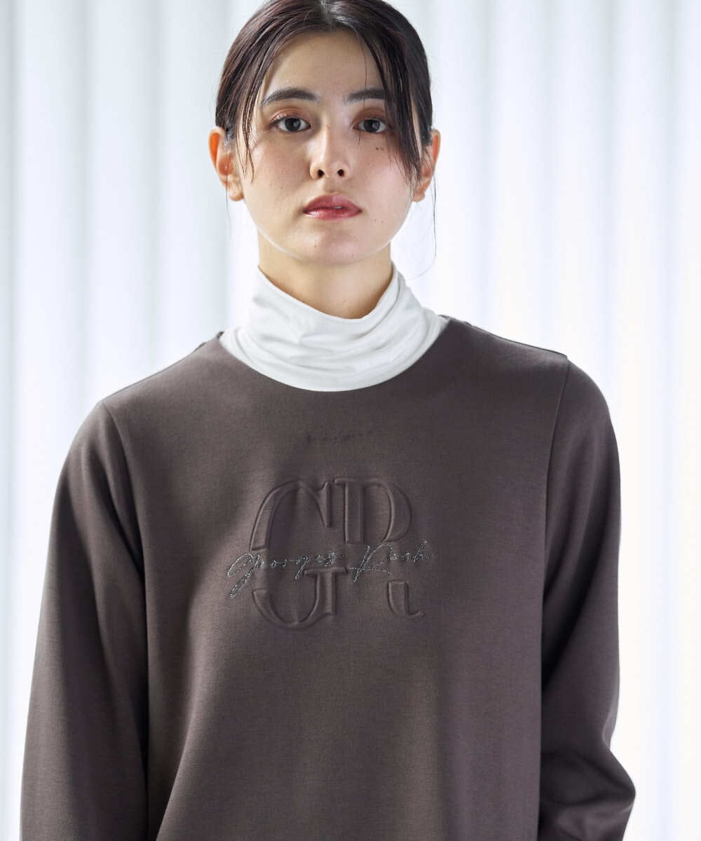 PZKAG11240 GEORGES RECH(ジョルジュ・レッシュ)  [セットアップ対応]ストレッチダンボールロゴプルオーバー ブラウン