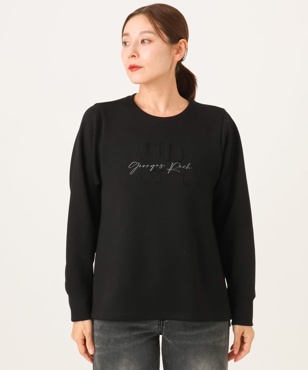 PZKAG11240 GEORGES RECH(ジョルジュ・レッシュ)  [セットアップ対応]ストレッチダンボールロゴプルオーバー ブラウン