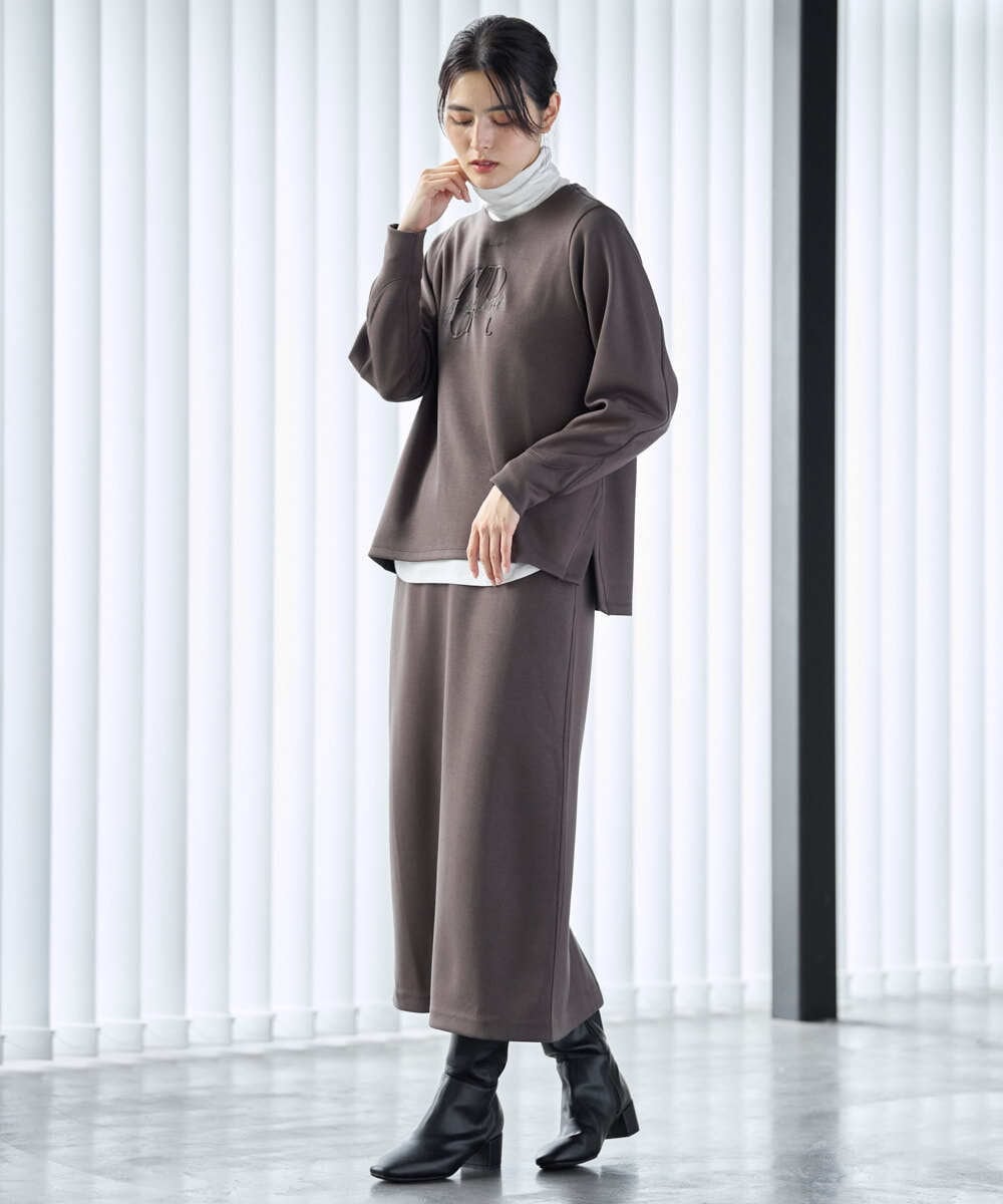 PZKAG11240 GEORGES RECH(ジョルジュ・レッシュ)  [セットアップ対応]ストレッチダンボールロゴプルオーバー ブラウン
