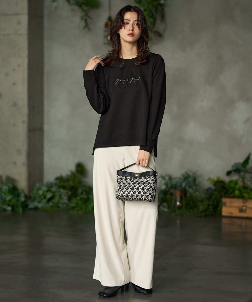 PZKAG11240 GEORGES RECH(ジョルジュ・レッシュ)  [セットアップ対応]ストレッチダンボールロゴプルオーバー ブラウン